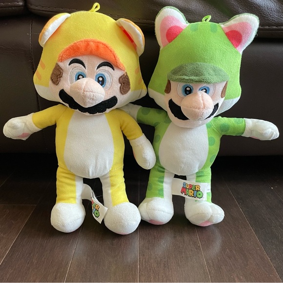 Nintendo Other - Super Mario 3D World Mario & Luigi in Cat Suits Plush Stuffie